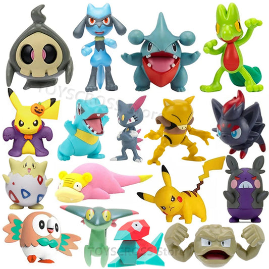 1.5" Pokemon Anime Figures Litten Pikachu Rowlet Treecko Eevee Charizard Psyduck Totodile Pika Pokemon Action Figure Toy Dolls